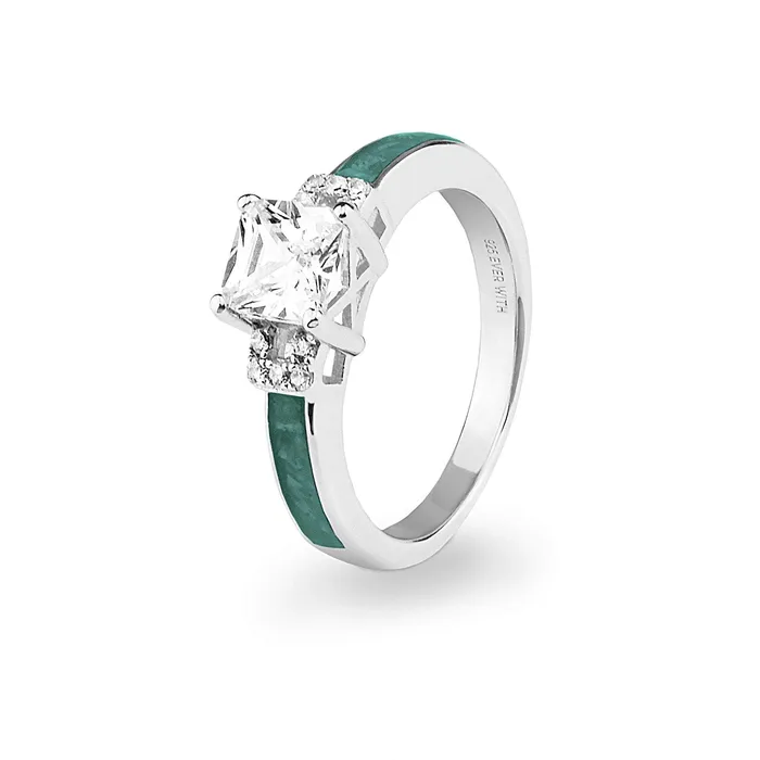 EverWith Rings EverWith Ladies Honor Memorial Ashes Ring with Fine Crystals