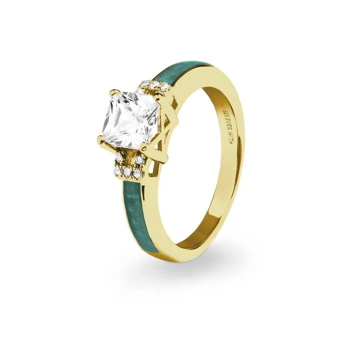 EverWith Rings EverWith Ladies Honor Memorial Ashes Ring with Fine Crystals