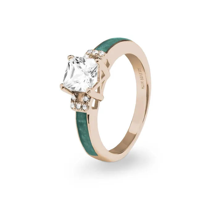 EverWith Rings EverWith Ladies Honor Memorial Ashes Ring with Fine Crystals