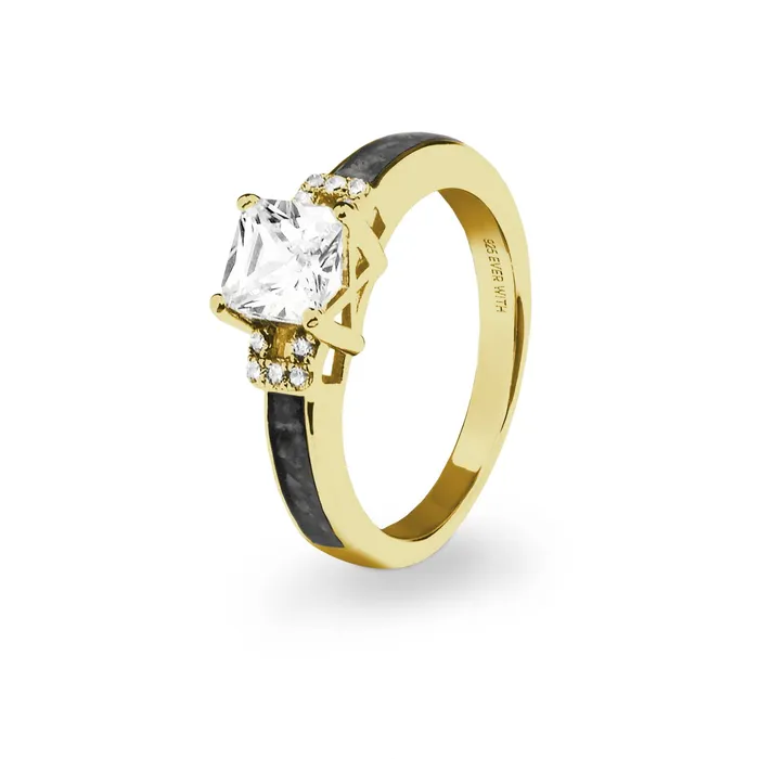 EverWith Rings EverWith Ladies Honor Memorial Ashes Ring with Fine Crystals