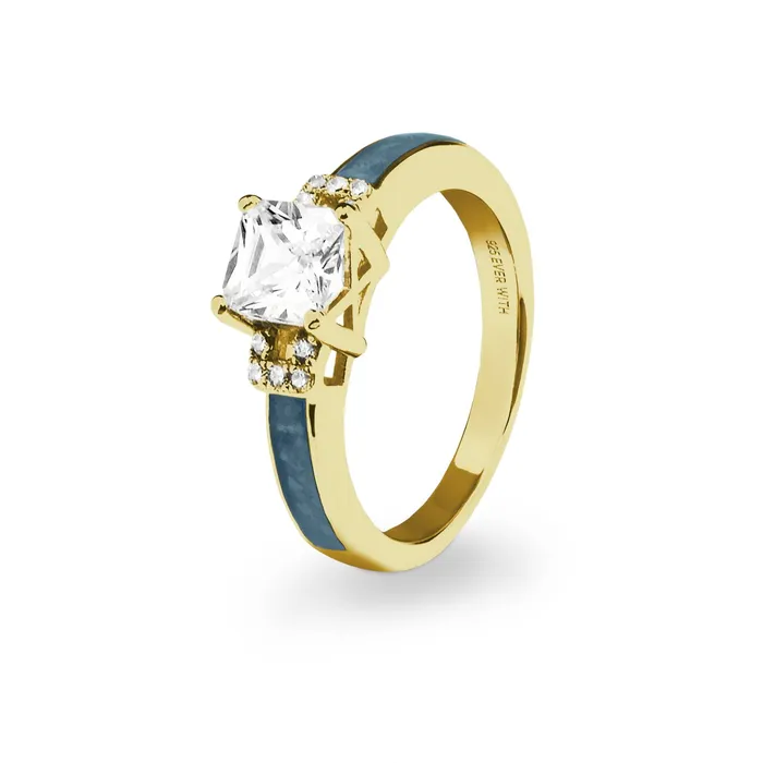 EverWith Rings EverWith Ladies Honor Memorial Ashes Ring with Fine Crystals