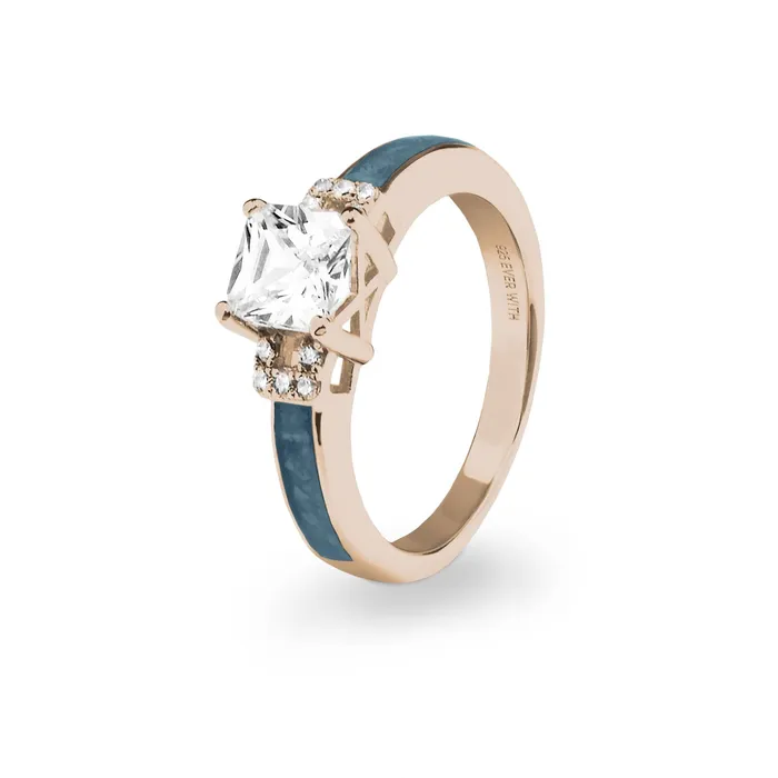 EverWith Rings EverWith Ladies Honor Memorial Ashes Ring with Fine Crystals