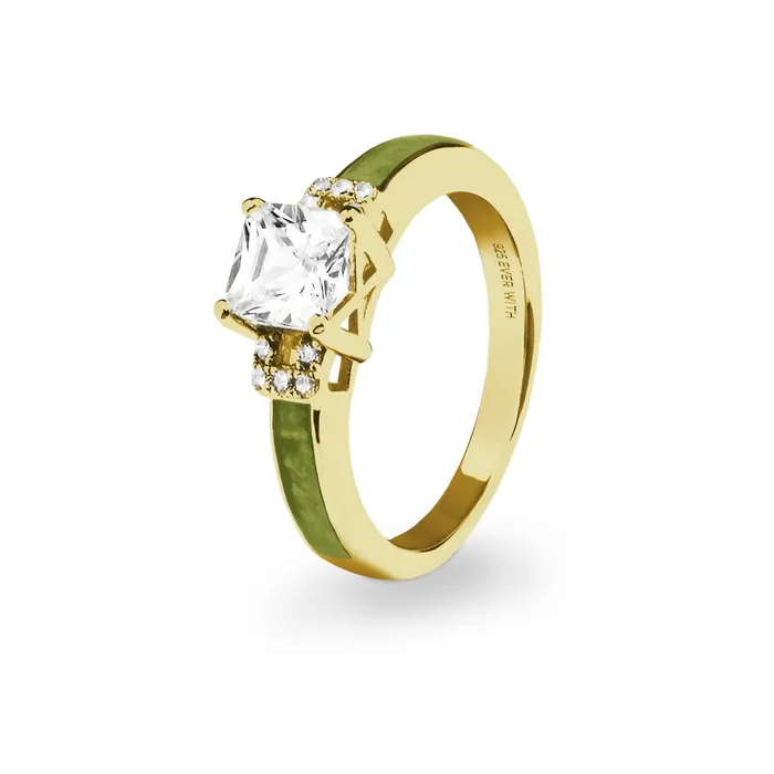 EverWith Rings EverWith Ladies Honor Memorial Ashes Ring with Fine Crystals