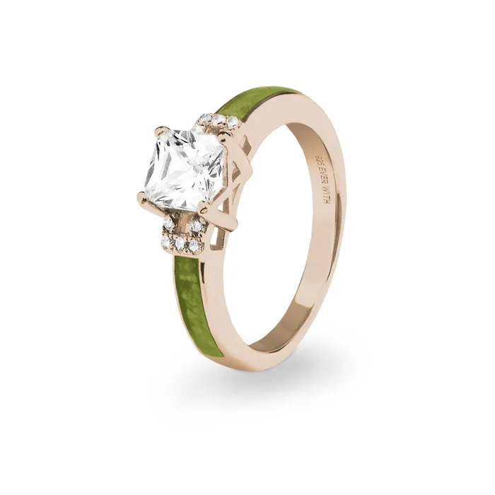 EverWith Rings EverWith Ladies Honor Memorial Ashes Ring with Fine Crystals