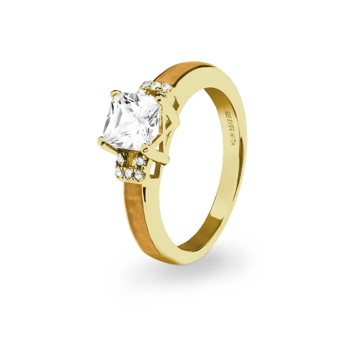 EverWith Rings EverWith Ladies Honor Memorial Ashes Ring with Fine Crystals