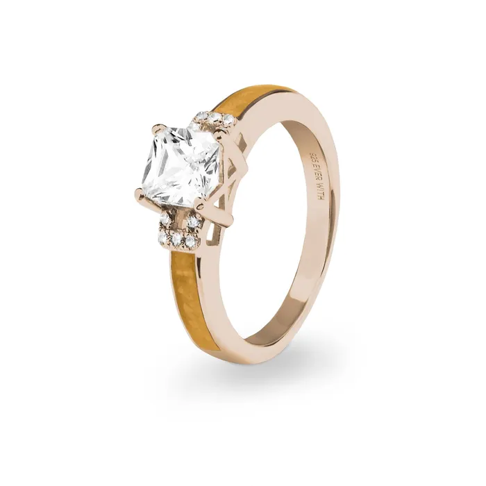 EverWith Rings EverWith Ladies Honor Memorial Ashes Ring with Fine Crystals