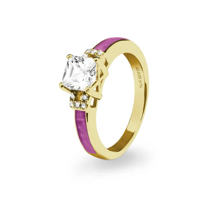 EverWith Rings EverWith Ladies Honor Memorial Ashes Ring with Fine Crystals