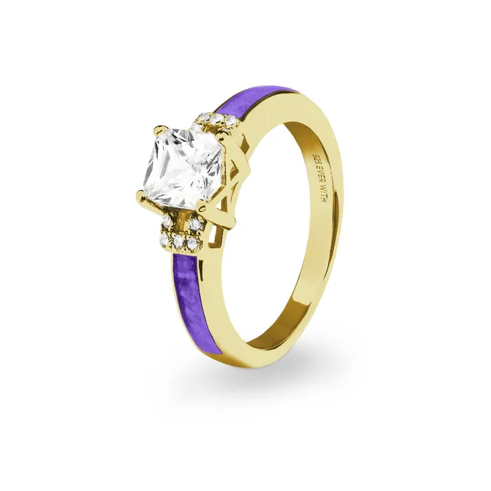 EverWith Rings EverWith Ladies Honor Memorial Ashes Ring with Fine Crystals