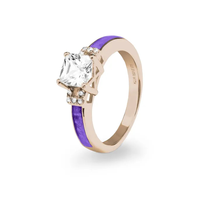 EverWith Rings EverWith Ladies Honor Memorial Ashes Ring with Fine Crystals