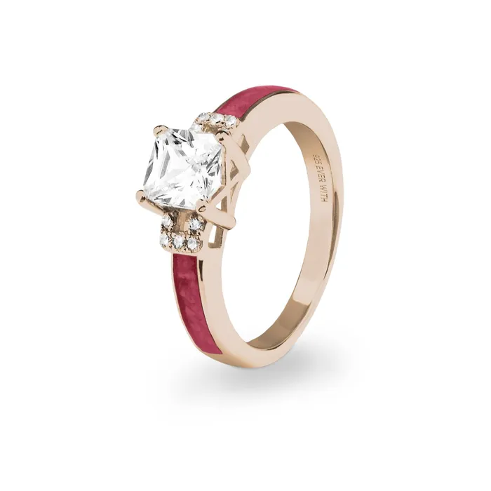 EverWith Rings EverWith Ladies Honor Memorial Ashes Ring with Fine Crystals