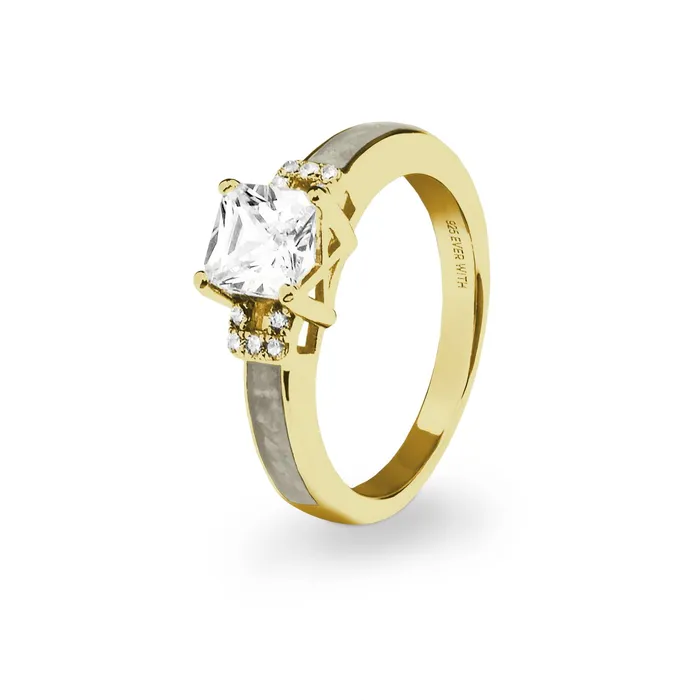 EverWith Rings EverWith Ladies Honor Memorial Ashes Ring with Fine Crystals