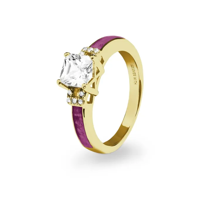 EverWith Rings EverWith Ladies Honor Memorial Ashes Ring with Fine Crystals