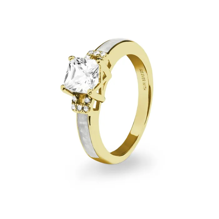 EverWith Rings EverWith Ladies Honor Memorial Ashes Ring with Fine Crystals