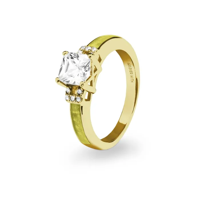 EverWith Rings EverWith Ladies Honor Memorial Ashes Ring with Fine Crystals