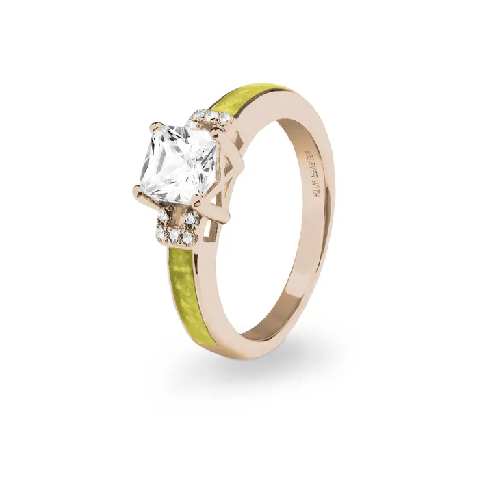 EverWith Rings EverWith Ladies Honor Memorial Ashes Ring with Fine Crystals