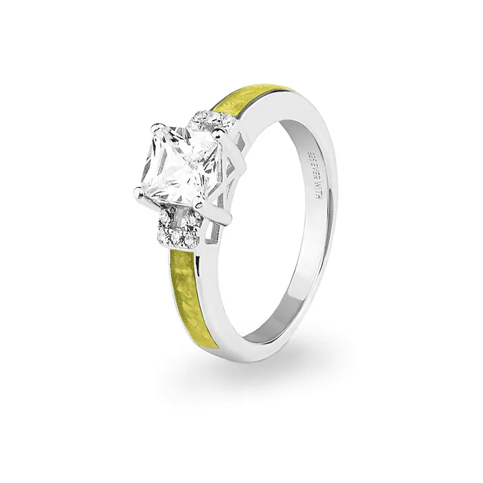 EverWith Rings EverWith Ladies Honor Memorial Ashes Ring with Fine Crystals