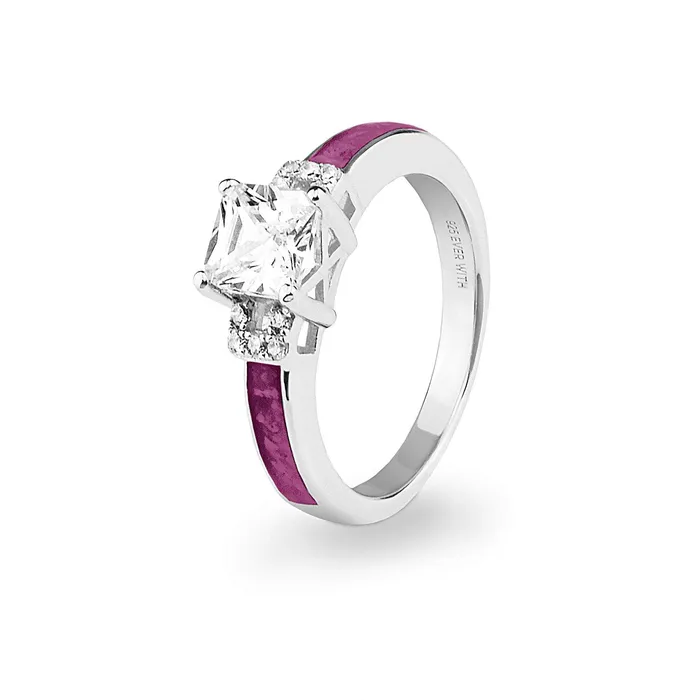 EverWith Rings EverWith Ladies Honor Memorial Ashes Ring with Fine Crystals
