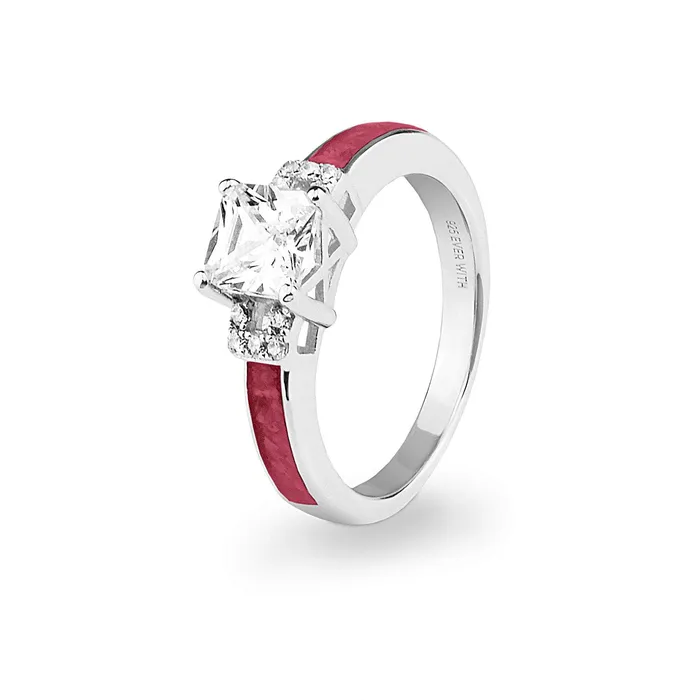 EverWith Rings EverWith Ladies Honor Memorial Ashes Ring with Fine Crystals