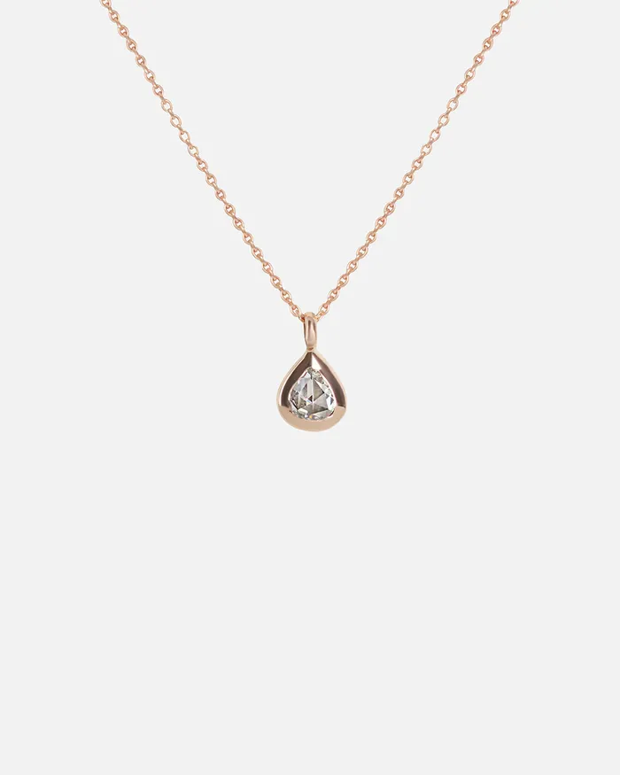 Fitzgerald Jewelry Necklaces Pear Rose Cut Diamond Pendant