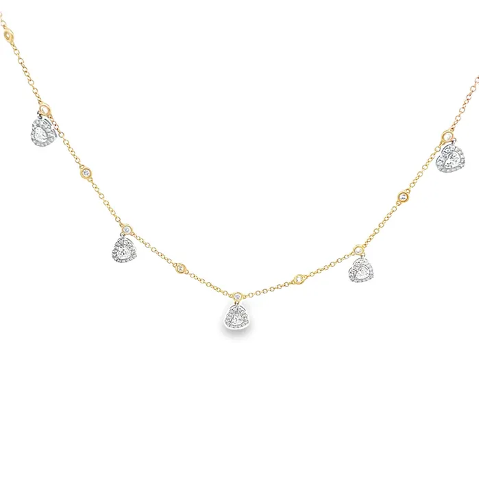 Five Heart Drop Necklace YaninaCo Jewelry Necklaces