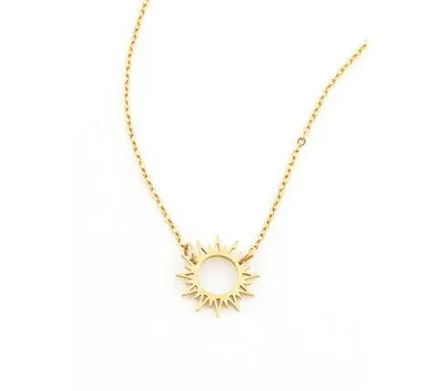 Gold Sun Necklace Give freedom to girls women Starfish Project Necklaces