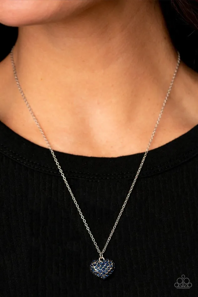 HeartWarming Glow Blue Necklace Jewelry by Bretta Paparazzi Accessories Necklaces