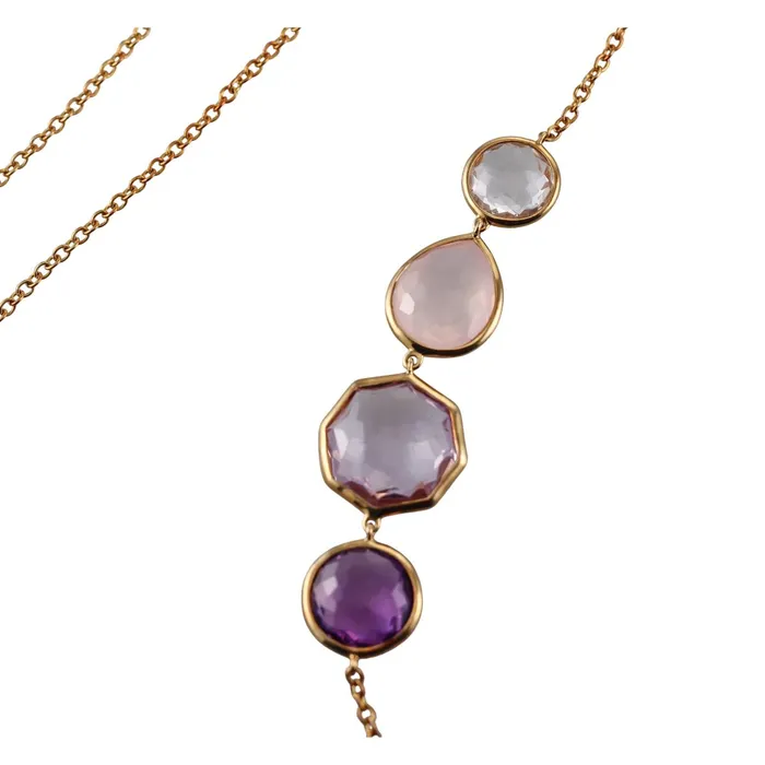 Ippolita Necklaces Ippolita Rock Candy 18k Gold Quartz Amethyst MOP Citrine Necklace
