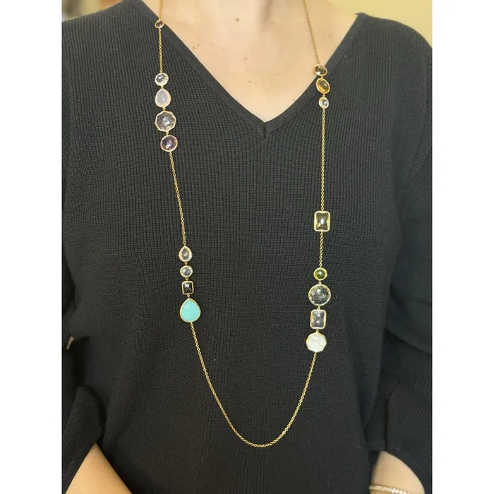 Ippolita Necklaces Ippolita Rock Candy 18k Gold Quartz Amethyst MOP Citrine Necklace