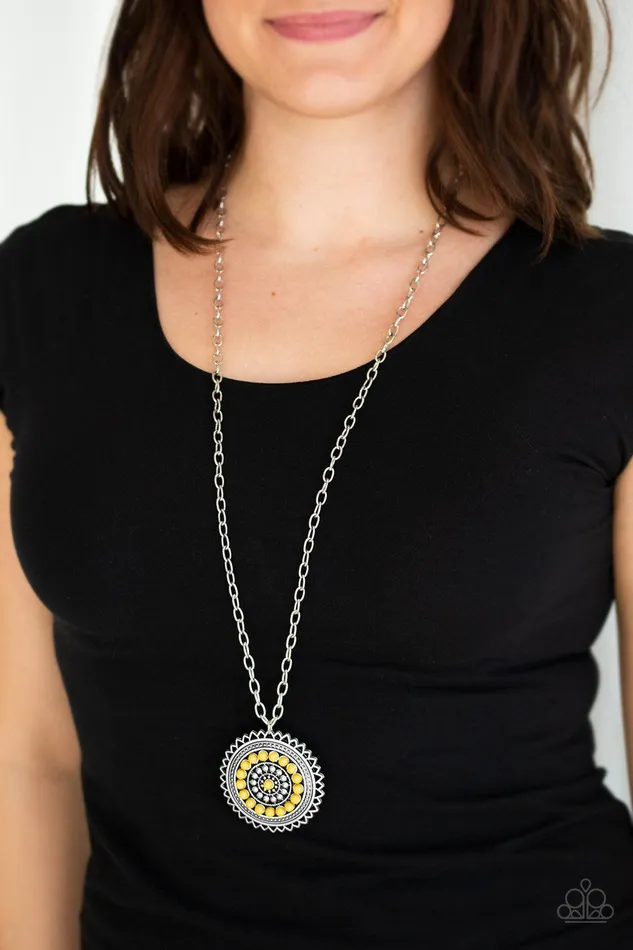 Lost SOL Yellow Necklace Jewelry by Bretta Paparazzi Accessories Necklaces