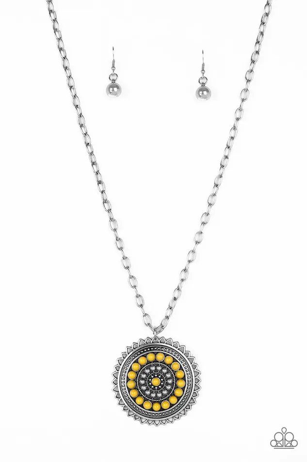 Lost SOL Yellow Necklace Jewelry by Bretta Paparazzi Accessories Necklaces