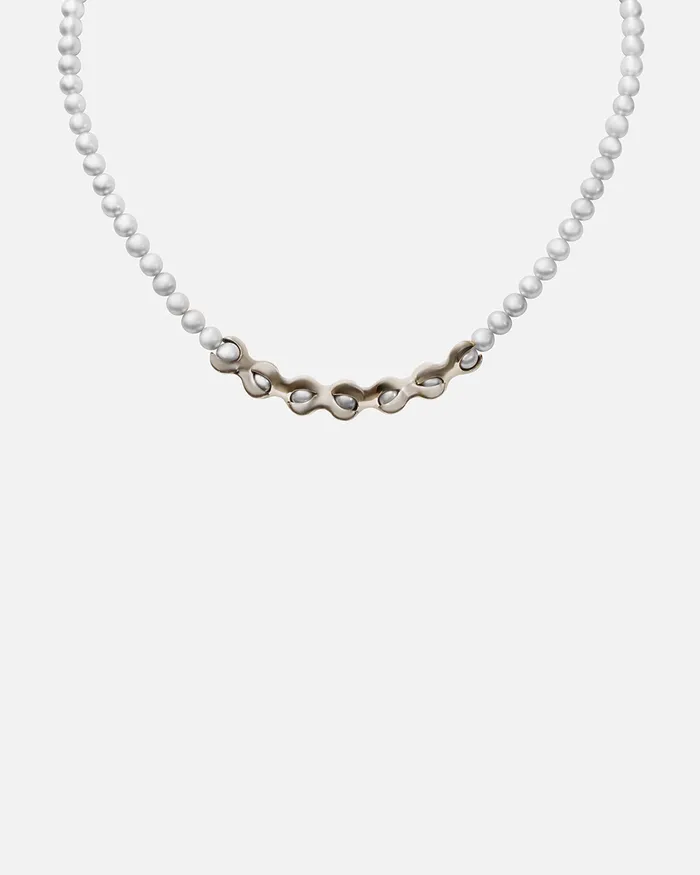 Lucia B Marti X Pearl Necklace 3mm Grey Pearls Necklaces