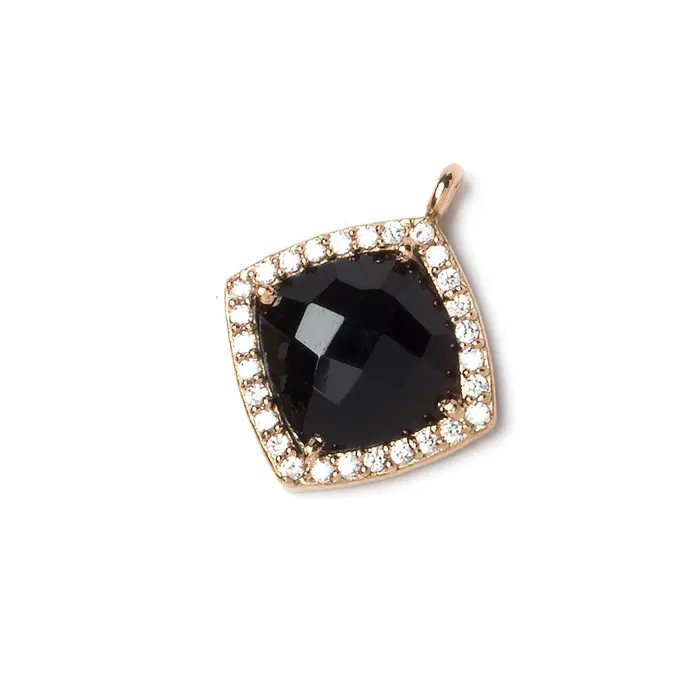 Necklaces Beadsofcambaycom 13x13mm Rose Gold Bezeled White CZ and Black Chalcedony Pillow Pendant 1 piece Necklaces Beadsofcambaycom 13x13mm Rose Gold Bezeled White CZ and Black Chalcedony Pillow Pendant 1 piece