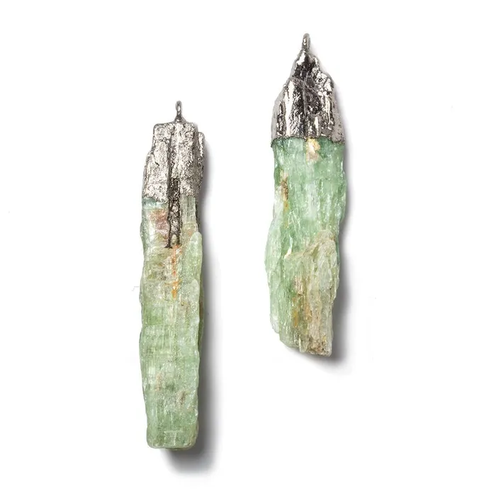 Necklaces Beadsofcambaycom 40x9mm to 43x7mm Black Gold Leafed Kyanite Natural Crystal Pendant Set of 2 Necklaces Beadsofcambaycom 40x9mm to 43x7mm Black Gold Leafed Kyanite Natural Crystal Pendant Set of 2