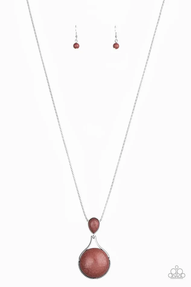Necklaces Desert Pools Brown Necklace Jewelry by Bretta Paparazzi Accessories