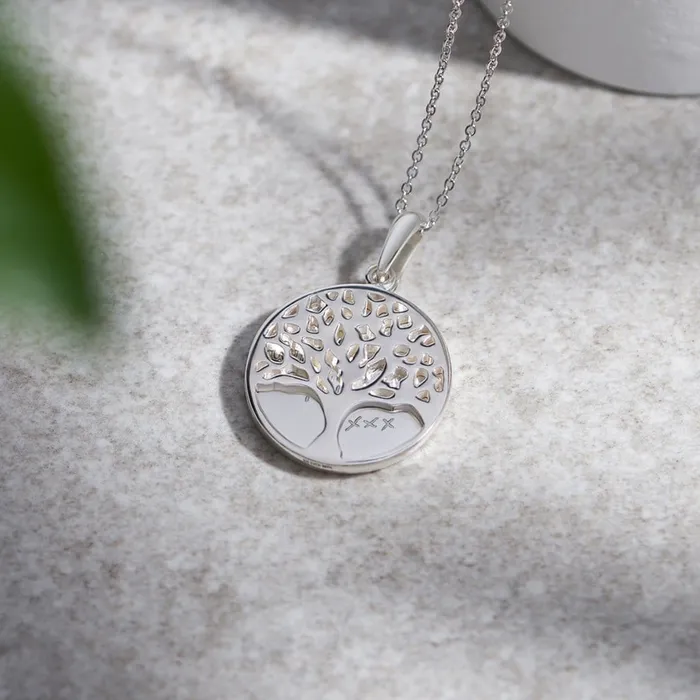 Necklaces EverWith EverWith Engraved Tree of Life Discreet Messaging Memorial Handwriting Pendant Necklaces EverWith EverWith Engraved Tree of Life Discreet Messaging Memorial Handwriting Pendant