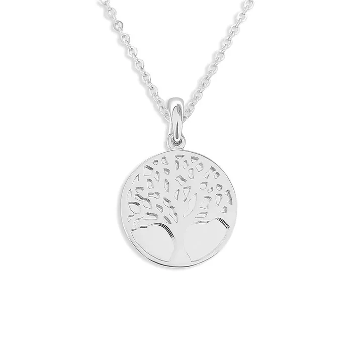 Necklaces EverWith EverWith Engraved Tree of Life Discreet Messaging Memorial Handwriting Pendant
