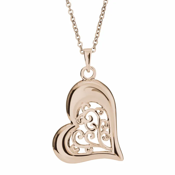Necklaces EverWith EverWith Self Fill Intricate Heart Memorial Ashes Pendant