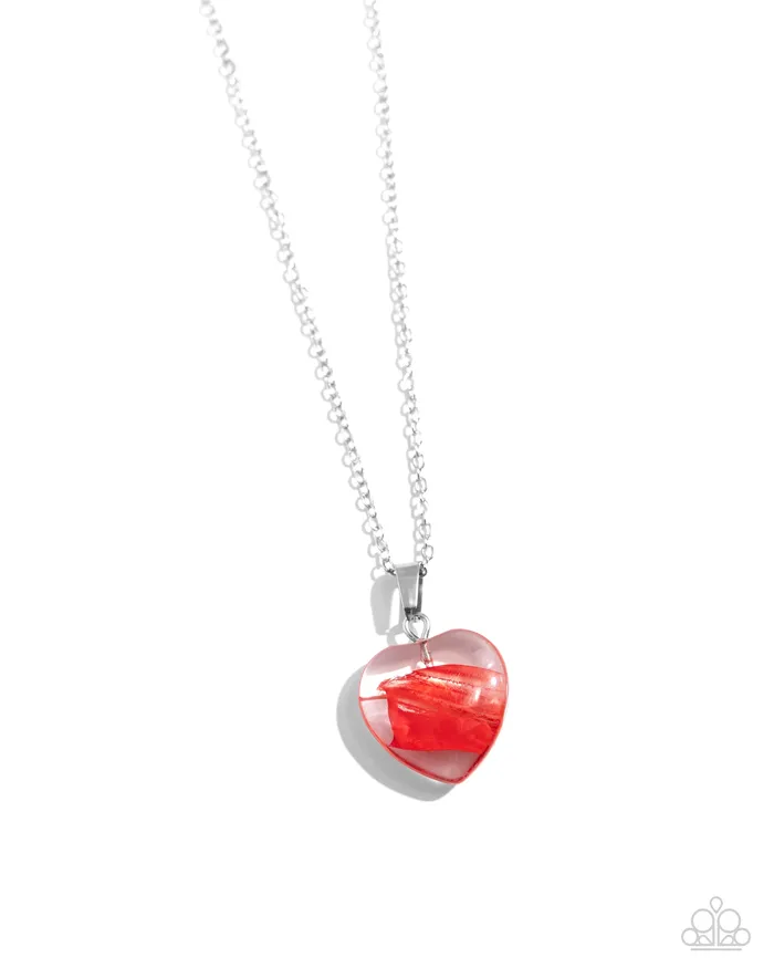Necklaces HEART Exhibition Red Heart Necklace Jewelry by Bretta Paparazzi Accessories
