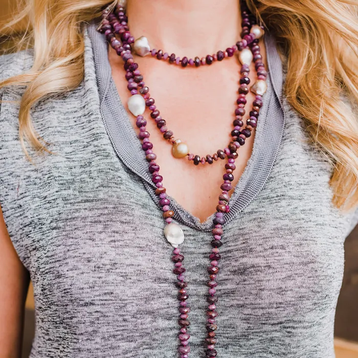 Necklaces Kamo by Kary Brittingham Ruby Baroque Pearl Necklace