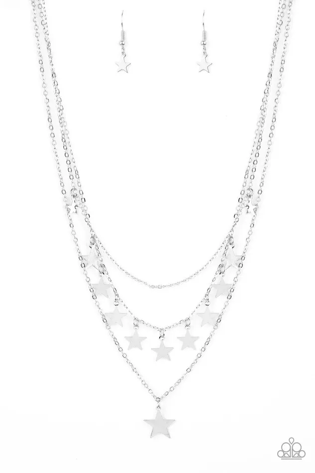 Necklaces Paparazzi Accessories Americana Girl Silver Necklace Jewelry by Bretta