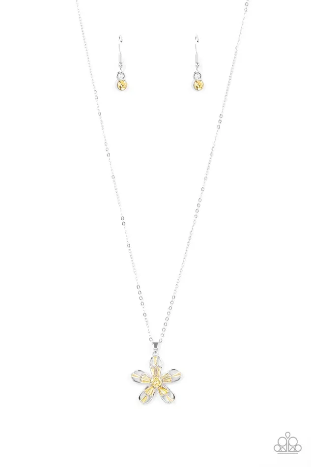Necklaces Paparazzi Accessories Botanical Ballad Yellow Necklace Jewelry by Bretta