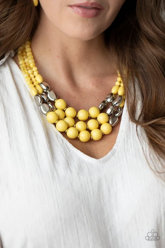 Necklaces Paparazzi Accessories Flamingo Flamboyance Yellow Necklace Jewelry by Bretta Necklaces Paparazzi Accessories Flamingo Flamboyance Yellow Necklace Jewelry by Bretta