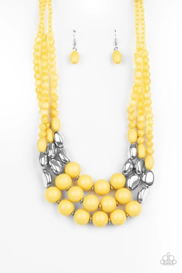 Necklaces Paparazzi Accessories Flamingo Flamboyance Yellow Necklace Jewelry by Bretta