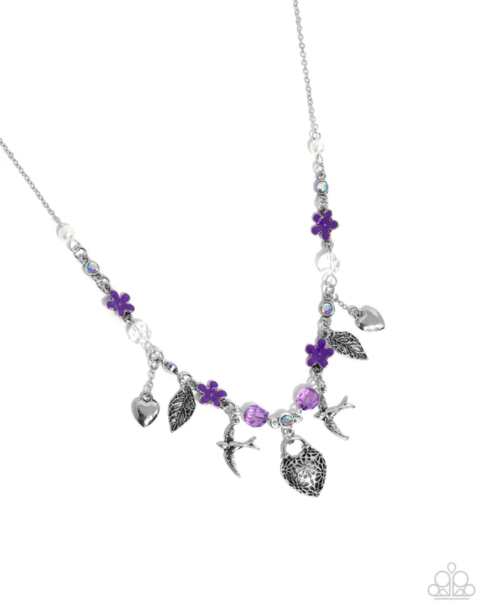 Necklaces Paparazzi Accessories Flight of the Sparrow Purple Necklace Jewelry by Bretta