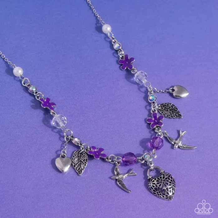 Necklaces Paparazzi Accessories Flight of the Sparrow Purple Necklace Jewelry by Bretta
