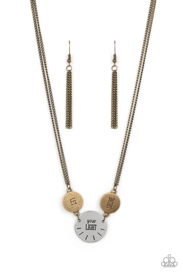Necklaces Paparazzi Accessories Shine Your Light Brass Necklace Jewelry by Bretta