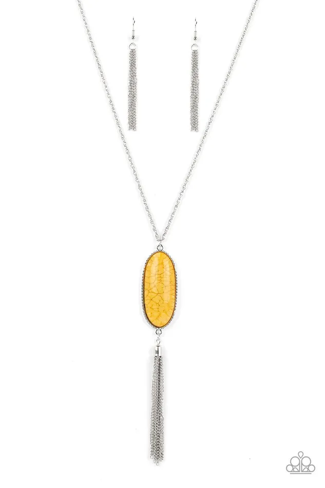 Necklaces Paparazzi Accessories Southern Stroll Yellow Necklace Jewelry by Bretta