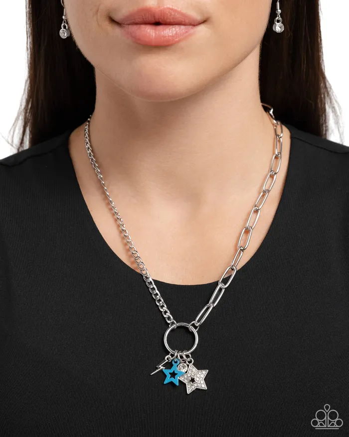 Necklaces Paparazzi Accessories Stellar Sighting Blue Necklace Jewelry by Bretta Necklaces Paparazzi Accessories Stellar Sighting Blue Necklace Jewelry by Bretta