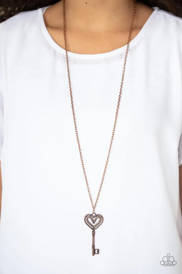 Necklaces Paparazzi Accessories Unlock My Heart Copper Necklace Jewelry by Bretta Necklaces Paparazzi Accessories Unlock My Heart Copper Necklace Jewelry by Bretta