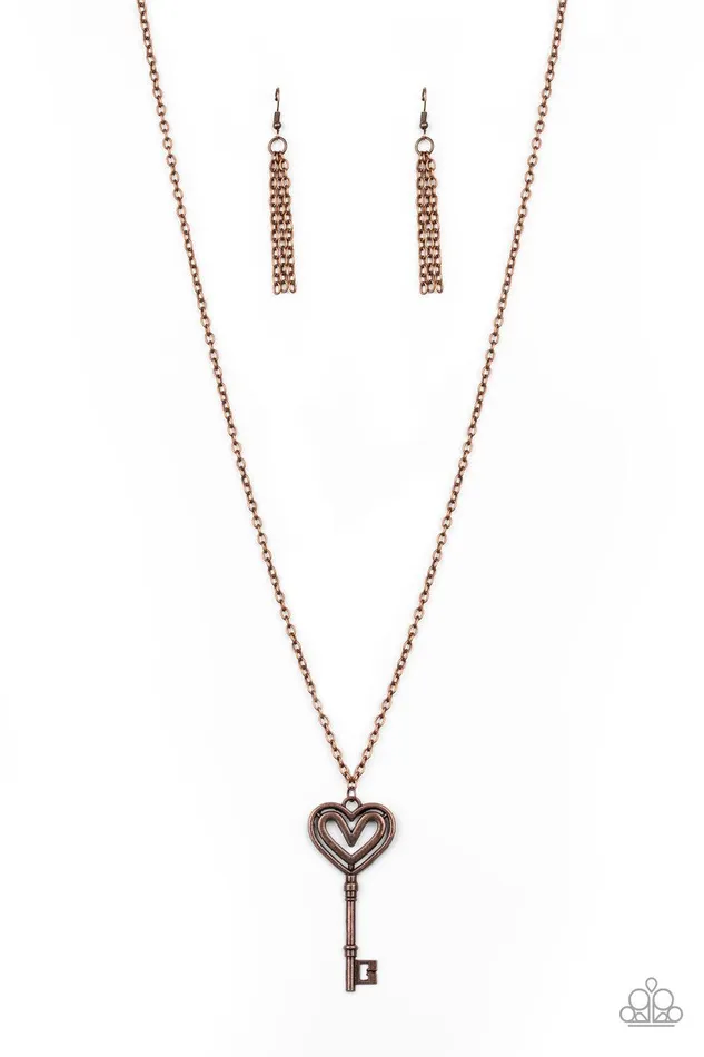 Necklaces Paparazzi Accessories Unlock My Heart Copper Necklace Jewelry by Bretta